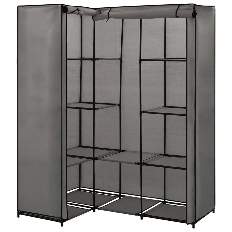 Corner Wardrobe Grey 130x87x169 cm