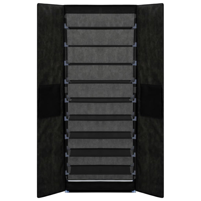 Shoe Cabinet Black 60x30x166 cm Fabric