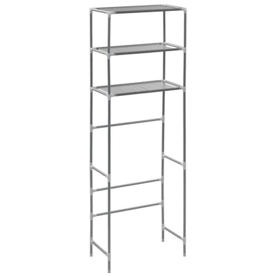 3-Tier Storage Rack over Toilet Silver 53x28x169 cm