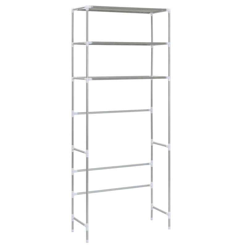 3-Tier Storage Rack over Laundry Machine Silver 69x28x169 cm