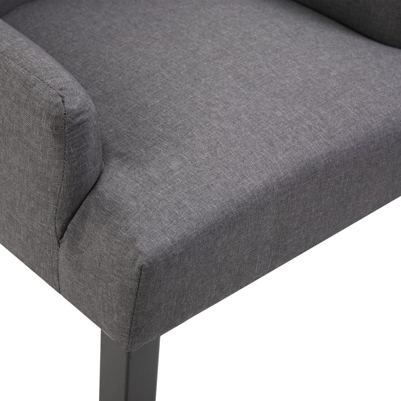 Dining Chair with Armrests Dark Grey Fabric