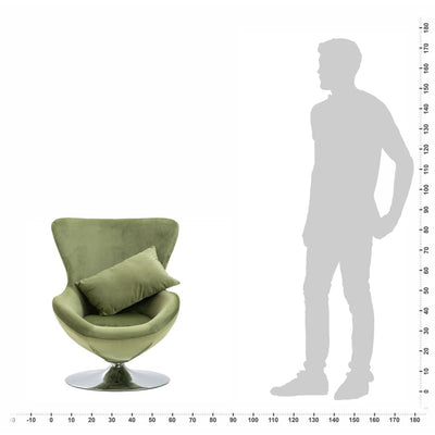 Swivel Egg Chair with Cushion Light Green Velvet