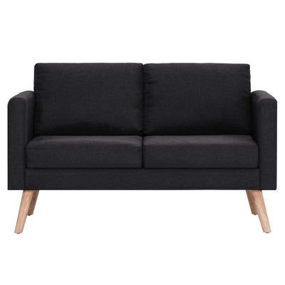 2-Seater Sofa Fabric Black