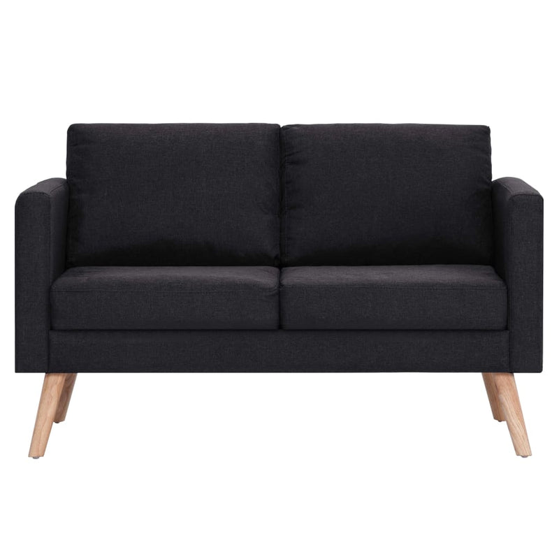 2-Seater Sofa Fabric Black