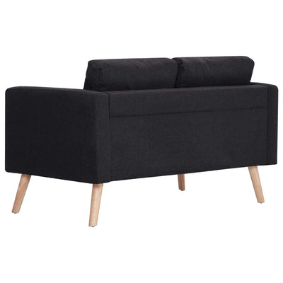 2-Seater Sofa Fabric Black