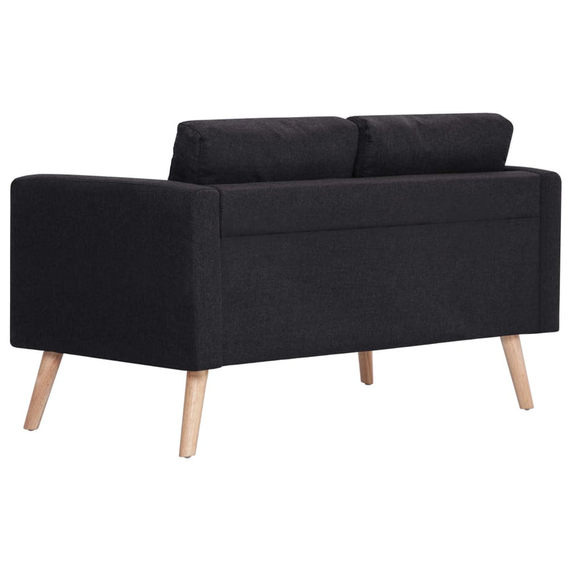 2-Seater Sofa Fabric Black