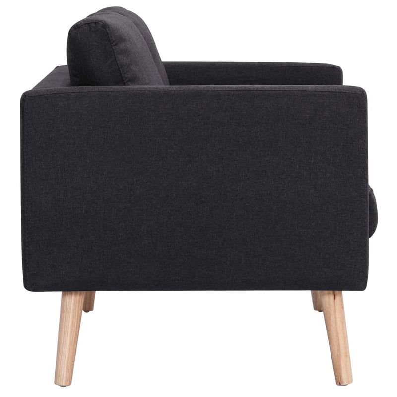 2-Seater Sofa Fabric Black