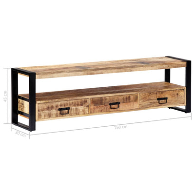 TV Cabinet 150x30x45 cm Solid Mango Wood