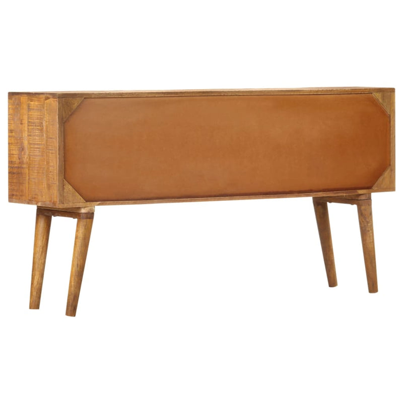 Sideboard with Printed Pattern 130x30x70 cm Solid Mango Wood