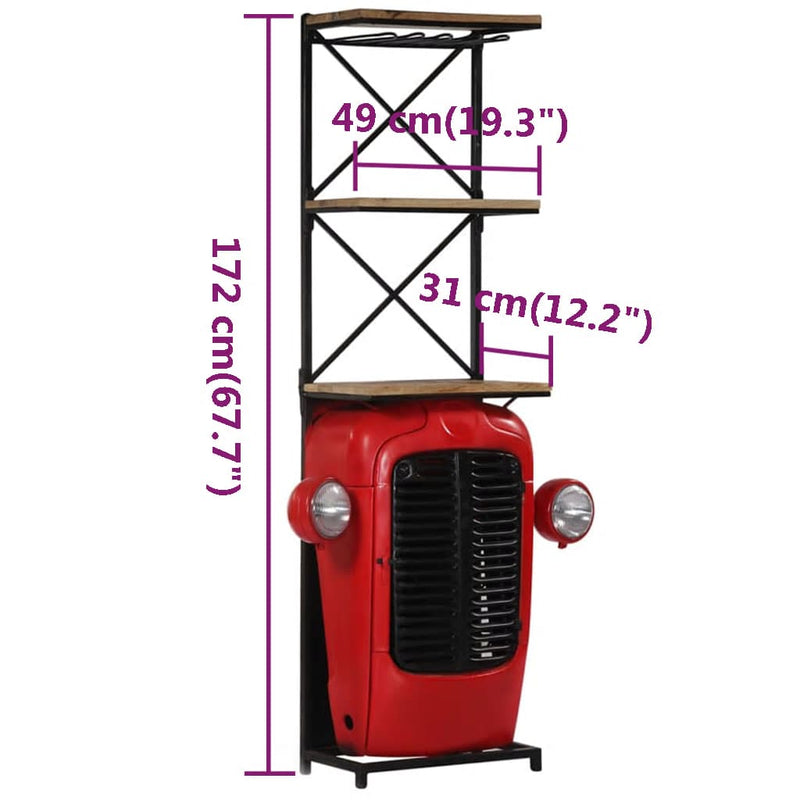 Tractor Wine Cabinet 49x31x172 cm Solid Wood Mango