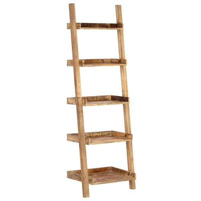 Ladder Shelf Brown 75x37x205 cm Solid Mango Wood