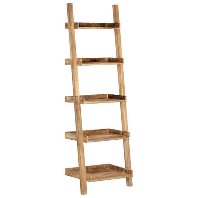 Ladder Shelf Brown 75x37x205 cm Solid Mango Wood