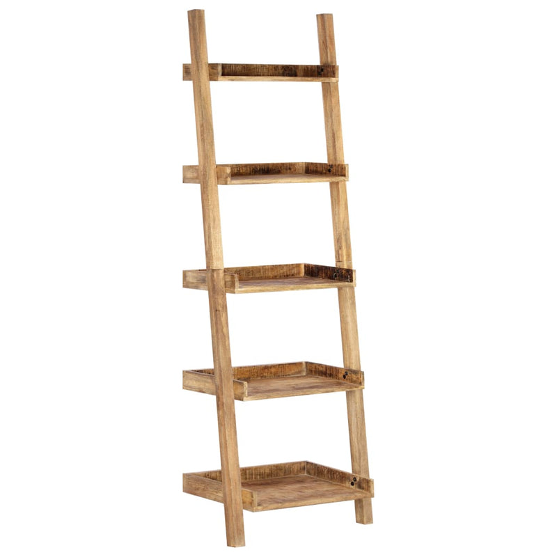 Ladder Shelf Brown 75x37x205 cm Solid Mango Wood