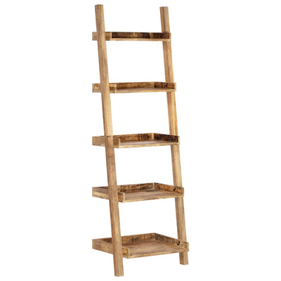 Ladder Shelf Brown 75x37x205 cm Solid Mango Wood