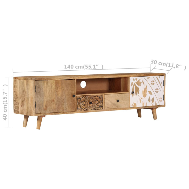 TV Cabinet 140x30x40 cm Solid Mango Wood