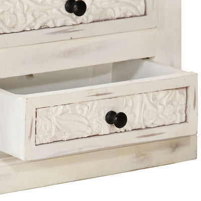 TV Cabinet White 120x30x40 cm Solid Mango Wood