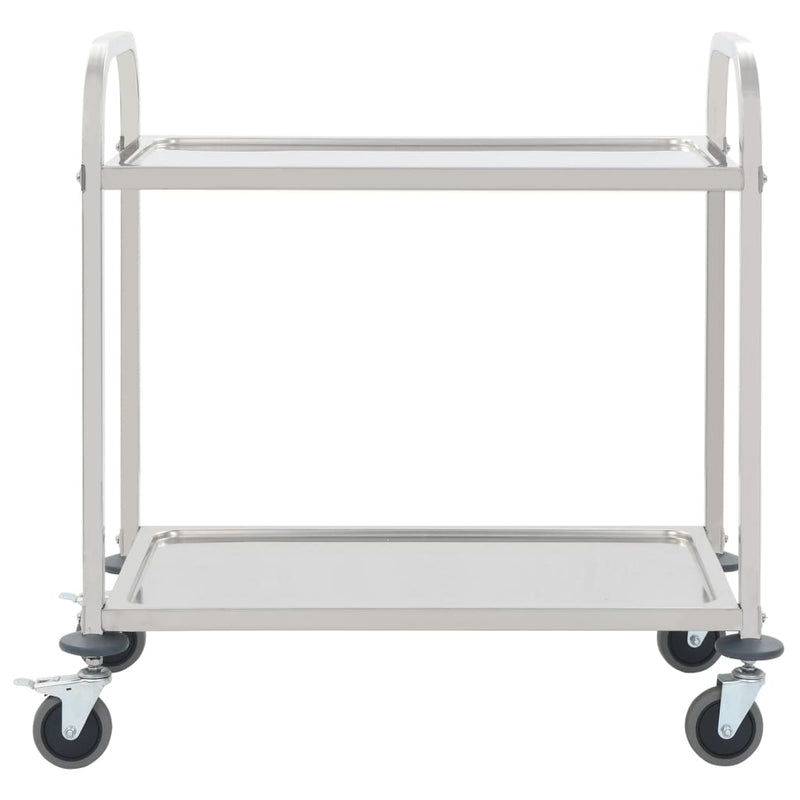 2-Tier Kitchen Trolley 96.5x55x90 cm Stainless Steel