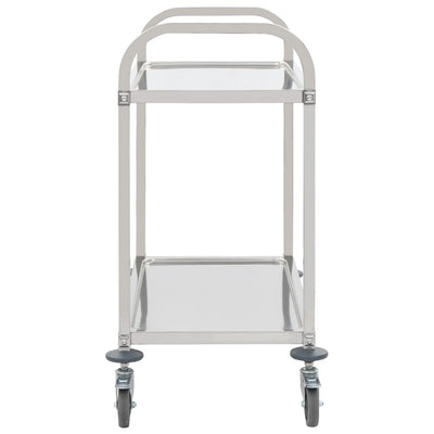 2-Tier Kitchen Trolley 96.5x55x90 cm Stainless Steel