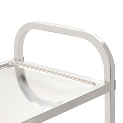 2-Tier Kitchen Trolley 96.5x55x90 cm Stainless Steel