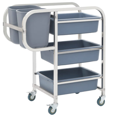 Kitchen Cart with Plastic Containers 82x43.5x93 cm