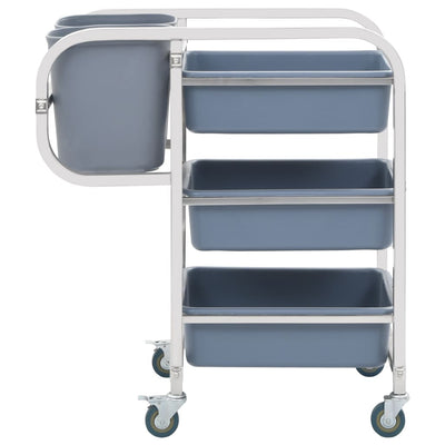 Kitchen Cart with Plastic Containers 82x43.5x93 cm