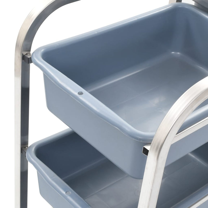 Kitchen Cart with Plastic Containers 82x43.5x93 cm