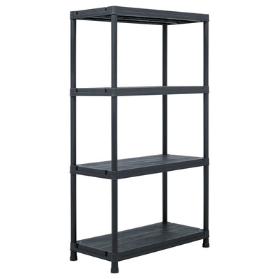 Storage Shelf Racks 2 pcs Black 60x30x138 cm Plastic