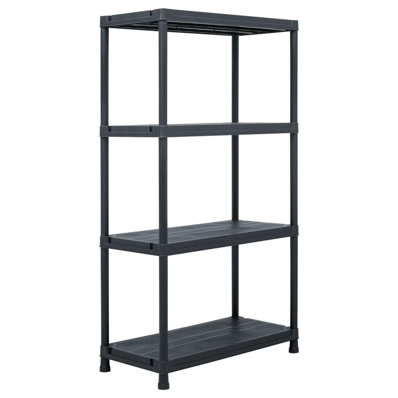 Storage Shelf Racks 2 pcs Black 60x30x138 cm Plastic