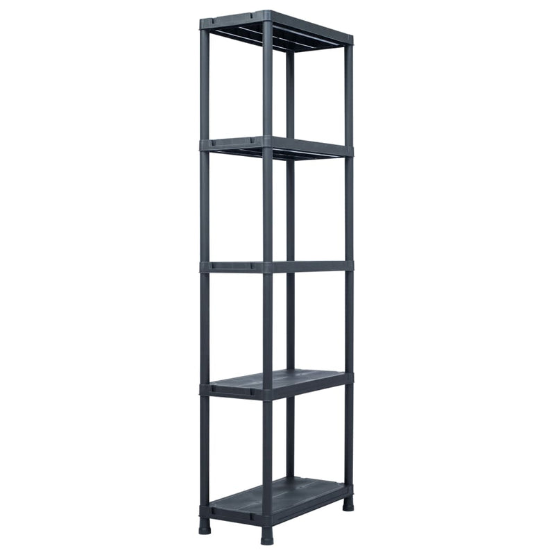 Storage Shelf Racks 2 pcs Black 125 kg 60x30x180 cm Plastic