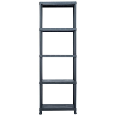 Storage Shelf Racks 2 pcs Black 125 kg 60x30x180 cm Plastic