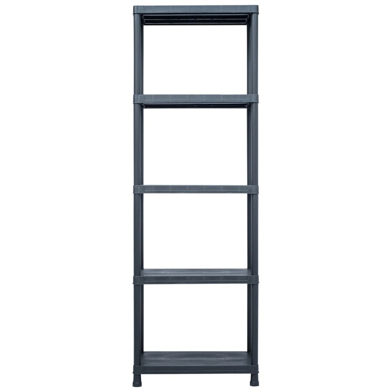 Storage Shelf Racks 2 pcs Black 125 kg 60x30x180 cm Plastic