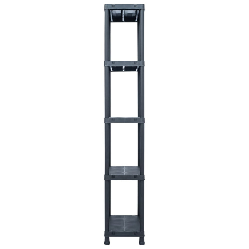 Storage Shelf Racks 2 pcs Black 125 kg 60x30x180 cm Plastic