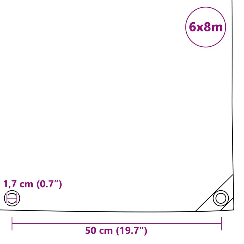 Tarpaulin 650 g/m² 6x8 m Grey