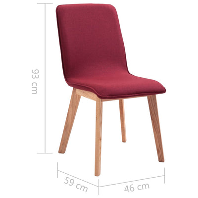 Dining Chairs 2 pcs Red Fabric