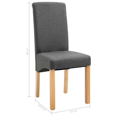 Dining Chairs 2 pcs Grey Fabric