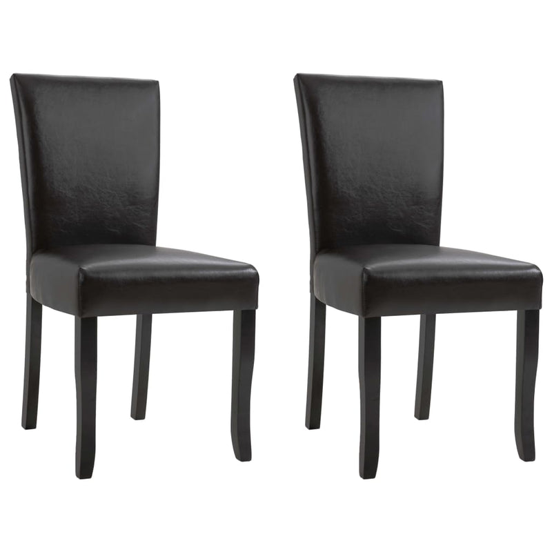 Dining Chairs 2 pcs Dark Brown Faux Leather