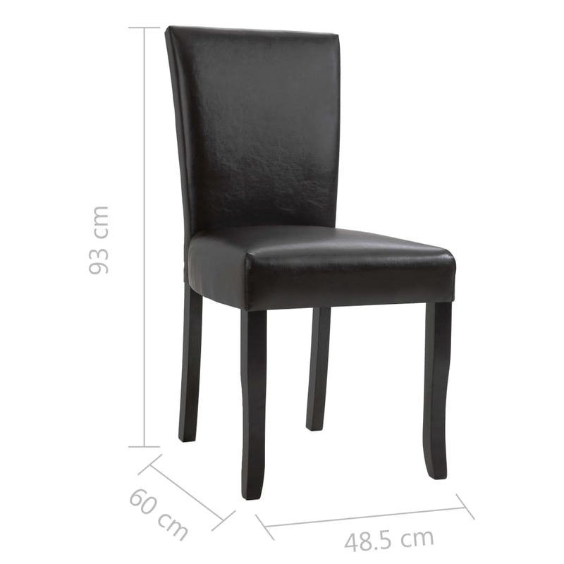 Dining Chairs 2 pcs Dark Brown Faux Leather