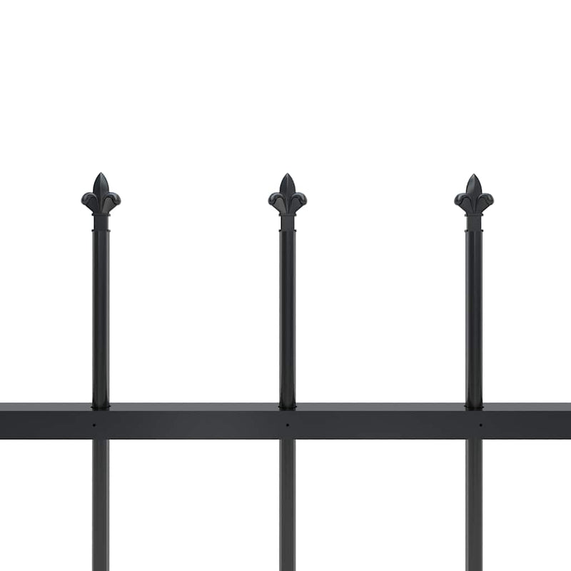 Garden Fence with Spear Top Steel 1.8 m Black