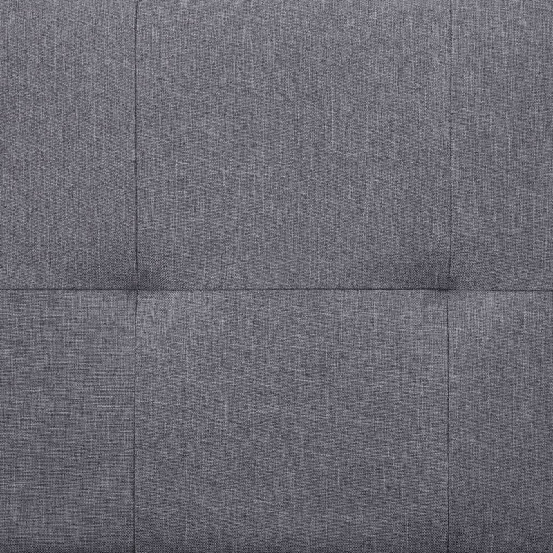 Sofa Bed with Two Pillows Light Grey Polyester