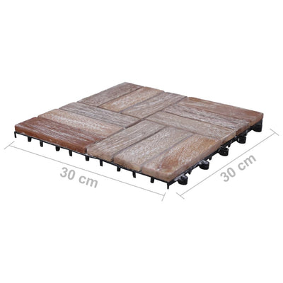 Decking Tiles 11 pcs 30x30 cm Solid Reclaimed Wood