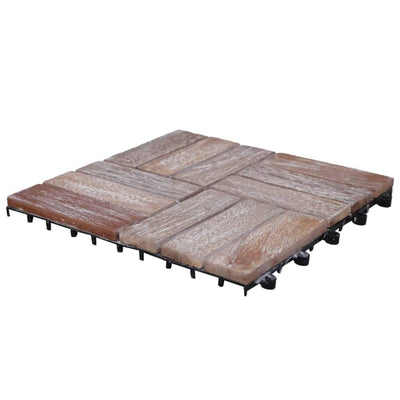 Decking Tiles 11 pcs 30x30 cm Solid Reclaimed Wood