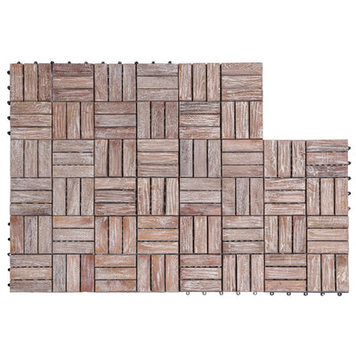 Decking Tiles 11 pcs 30x30 cm Solid Reclaimed Wood