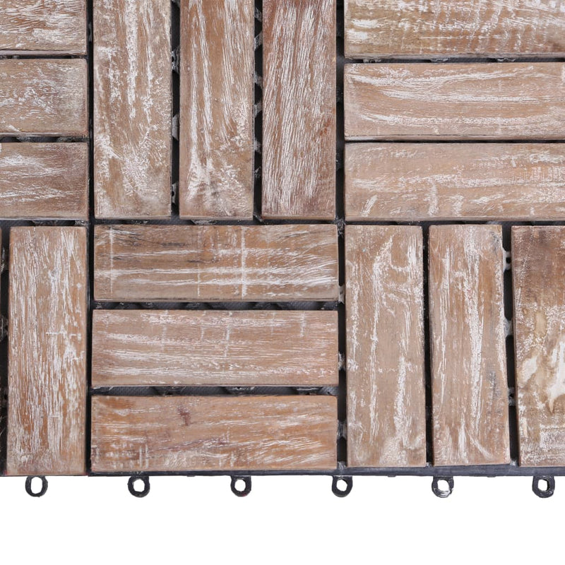 Decking Tiles 11 pcs 30x30 cm Solid Reclaimed Wood