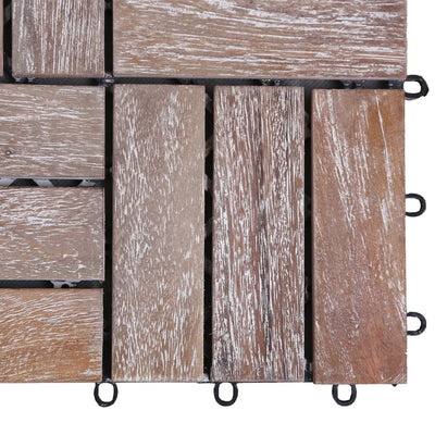 Decking Tiles 11 pcs 30x30 cm Solid Reclaimed Wood