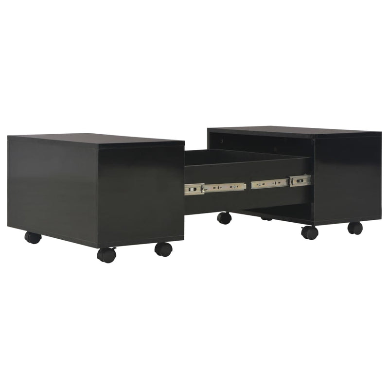 Coffee Table High Gloss Black 60x60x35 cm Engineered Wood