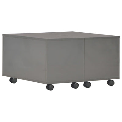 Coffee Table High Gloss Grey 60x60x35 cm Engineered Wood