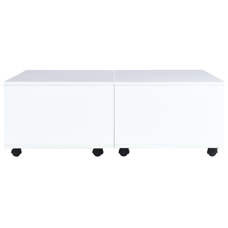 Coffee Table High Gloss White 100x100x35 cm