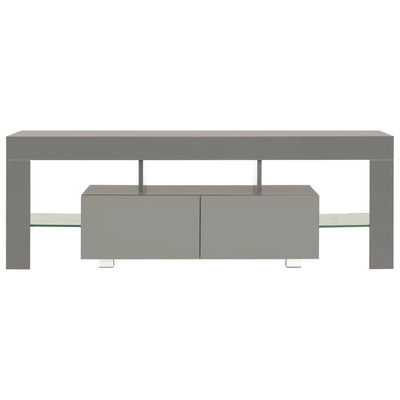 TV Cabinet with LED Lights High Gloss Grey 130x35x45 cm