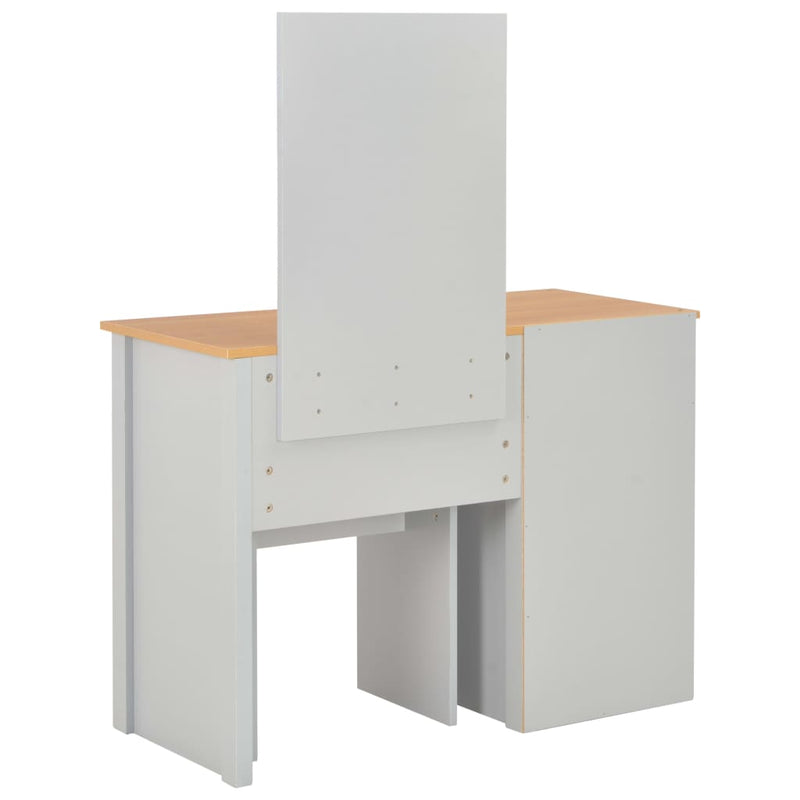 Dressing Table with Mirror and Stool Grey 104x45x131 cm