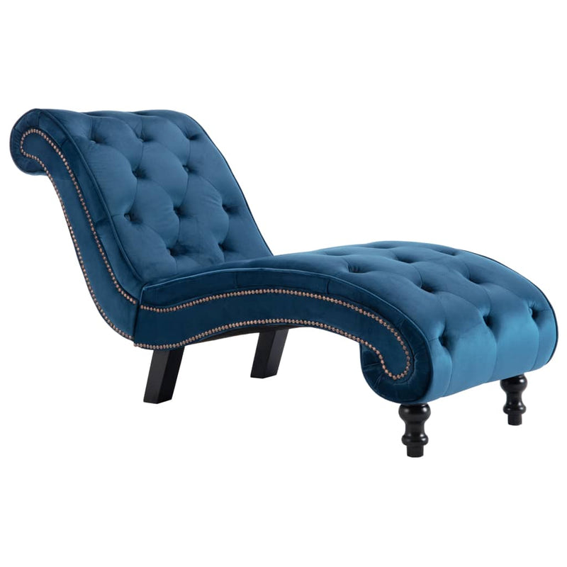 Chaise Lounge Blue Velvet